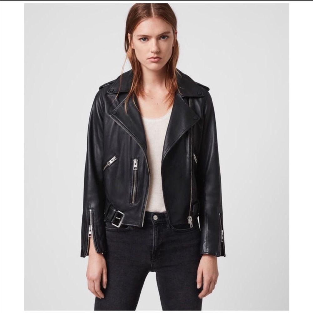 NWT AllSaints Balfern Leather Moto Biker Jacket
